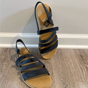 CROCS Women's Black and Tan Sandals